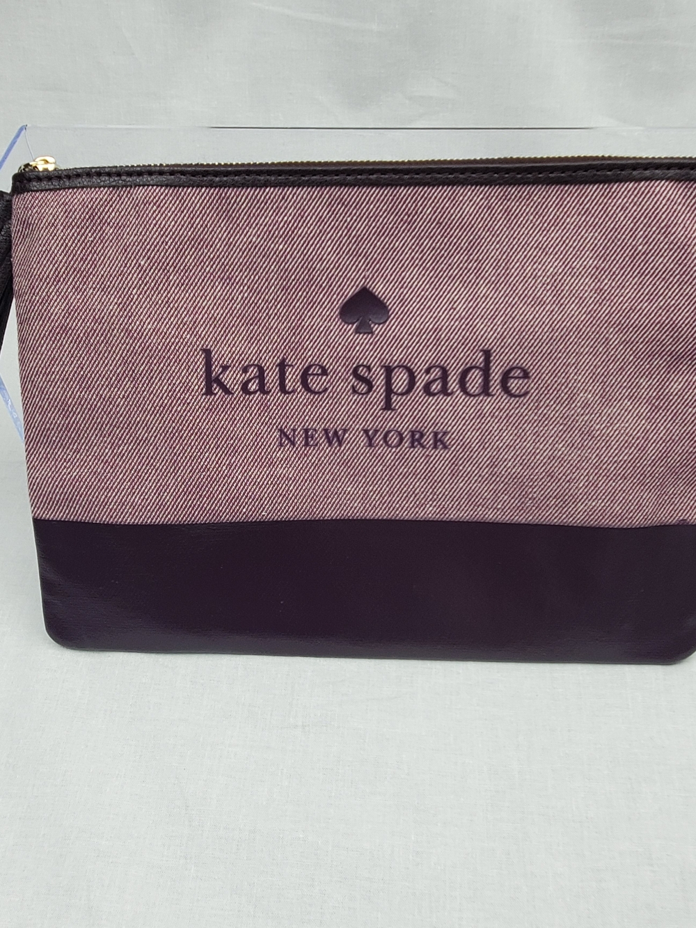 kate spade Ash Street Gia Pouch Makeup Travel Clutch Bag Tassel Pouch Deep Plum